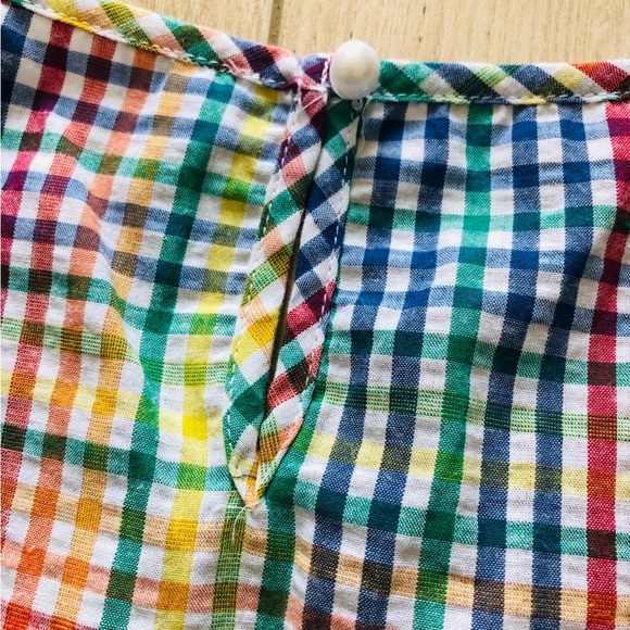 Design Lab Lord & Taylor Rainbow Gingham Top - Picture 5 of 9
